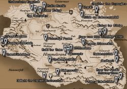Karte der Fundorte